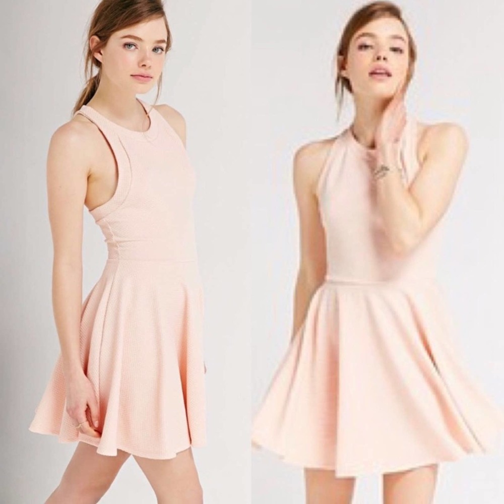 UO KimChi Blue Knit High Neck Skater Dress Small